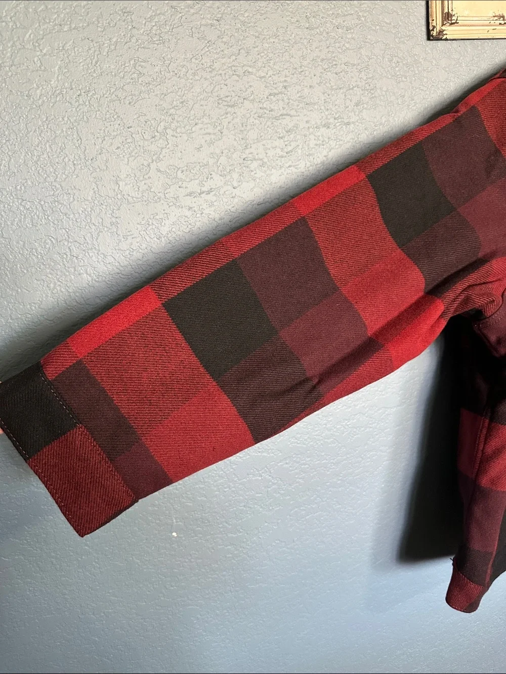 Levi's Red and Black Plaid Sherpa Collar Field Jacket